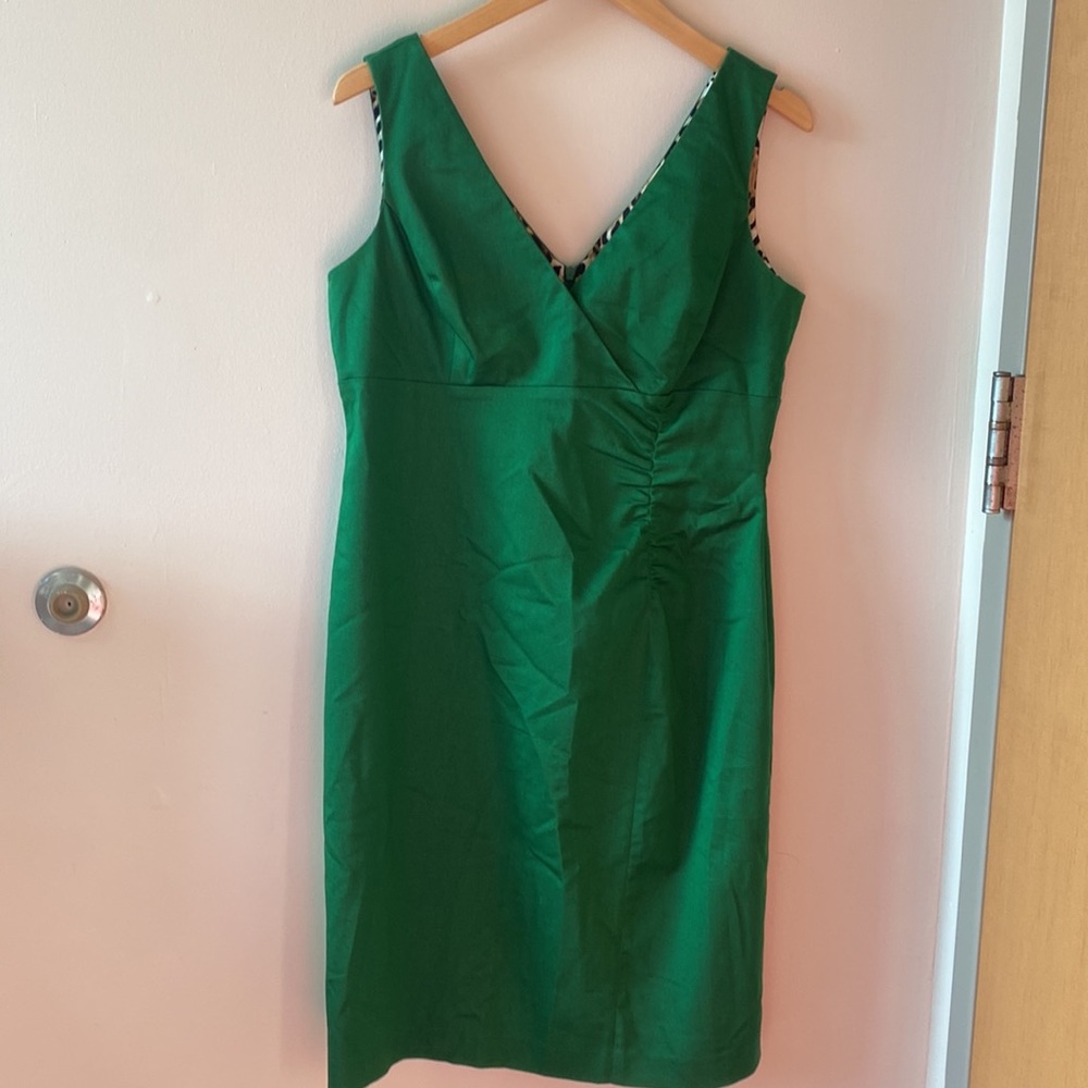 Donna Ricco Green & Leopard Dress